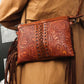 Bohemian PU Crossbody Bag with Western Fringe Tassels & Zipper Closure