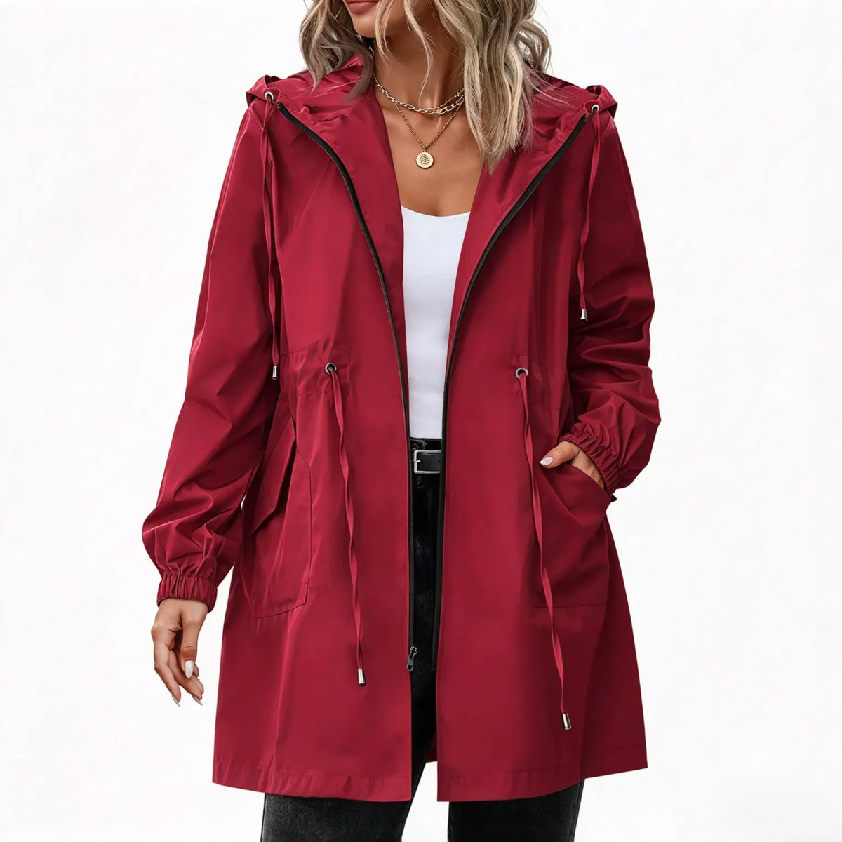 Women's Lightweight Waterproof Rain Coat with Hood