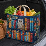Owl Library Quilted Shopping Bag
