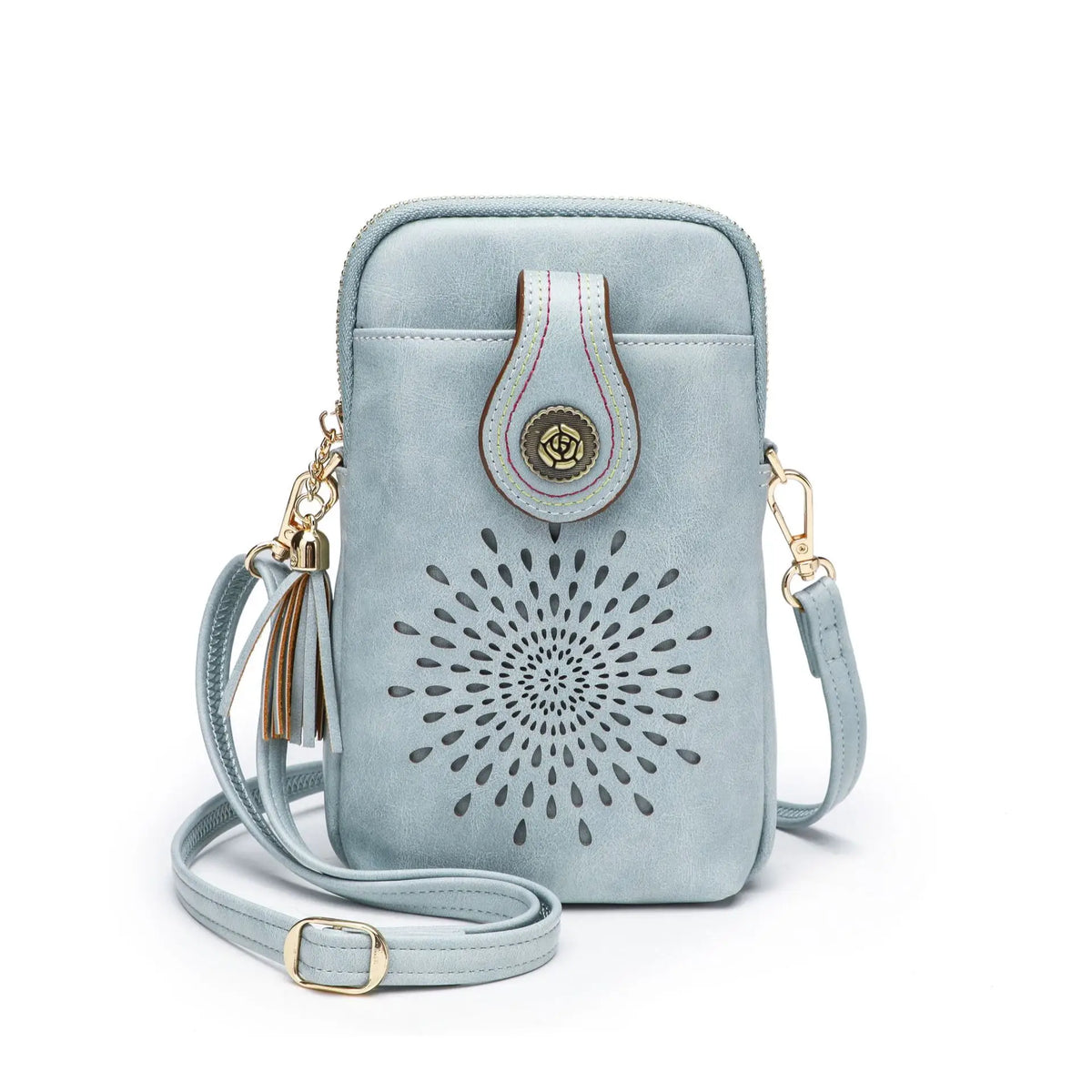 PU Small Openwork Carving Lightweight Crossbody Phone Bag