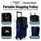 2-in-1 Folding Oxford Shopping Cart with 360° Swivel Wheels