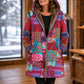 💖Women's Vintage Leaf Print Hooded Coat