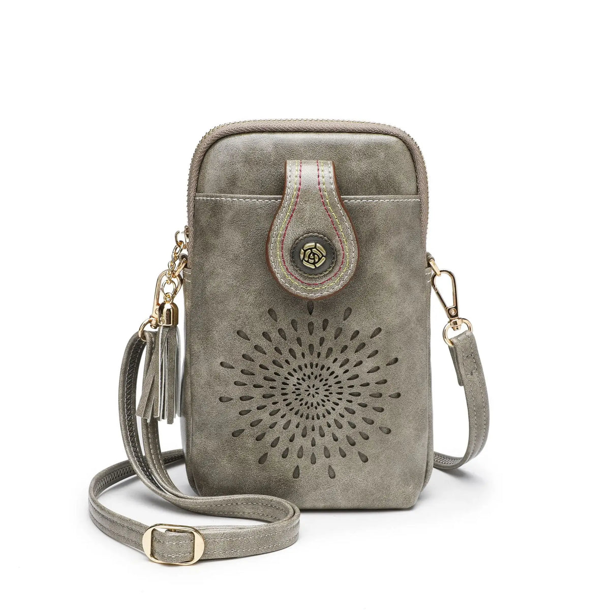 PU Small Openwork Carving Lightweight Crossbody Phone Bag