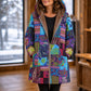 💖Women's Vintage Leaf Print Hooded Coat