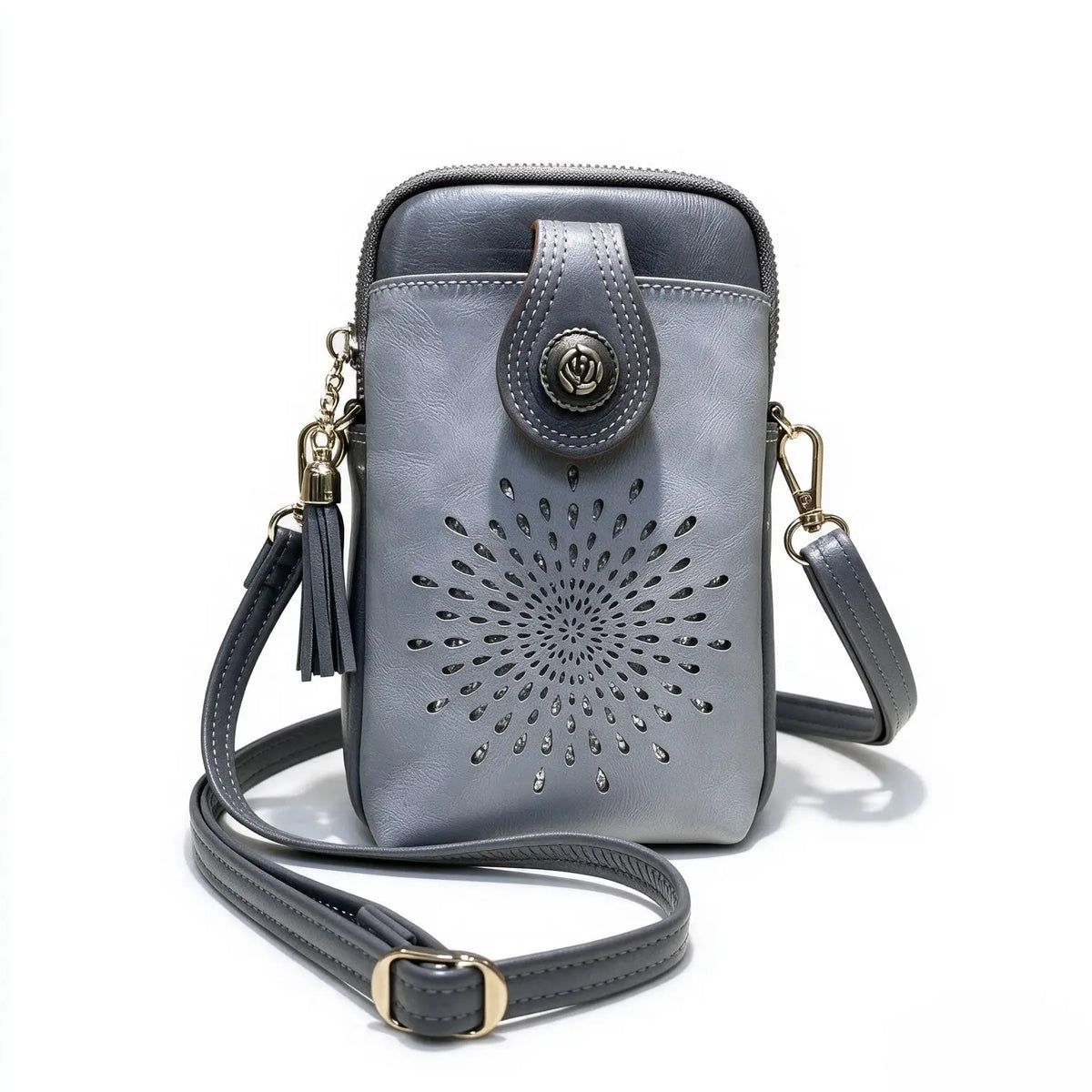 PU Small Openwork Carving Lightweight Crossbody Phone Bag
