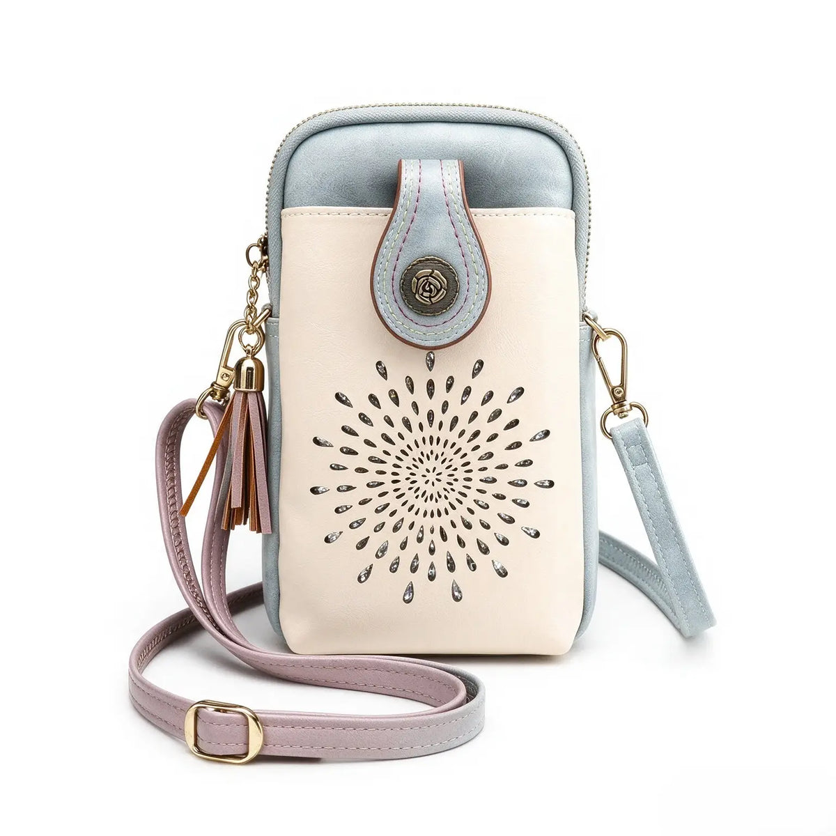 PU Small Openwork Carving Lightweight Crossbody Phone Bag