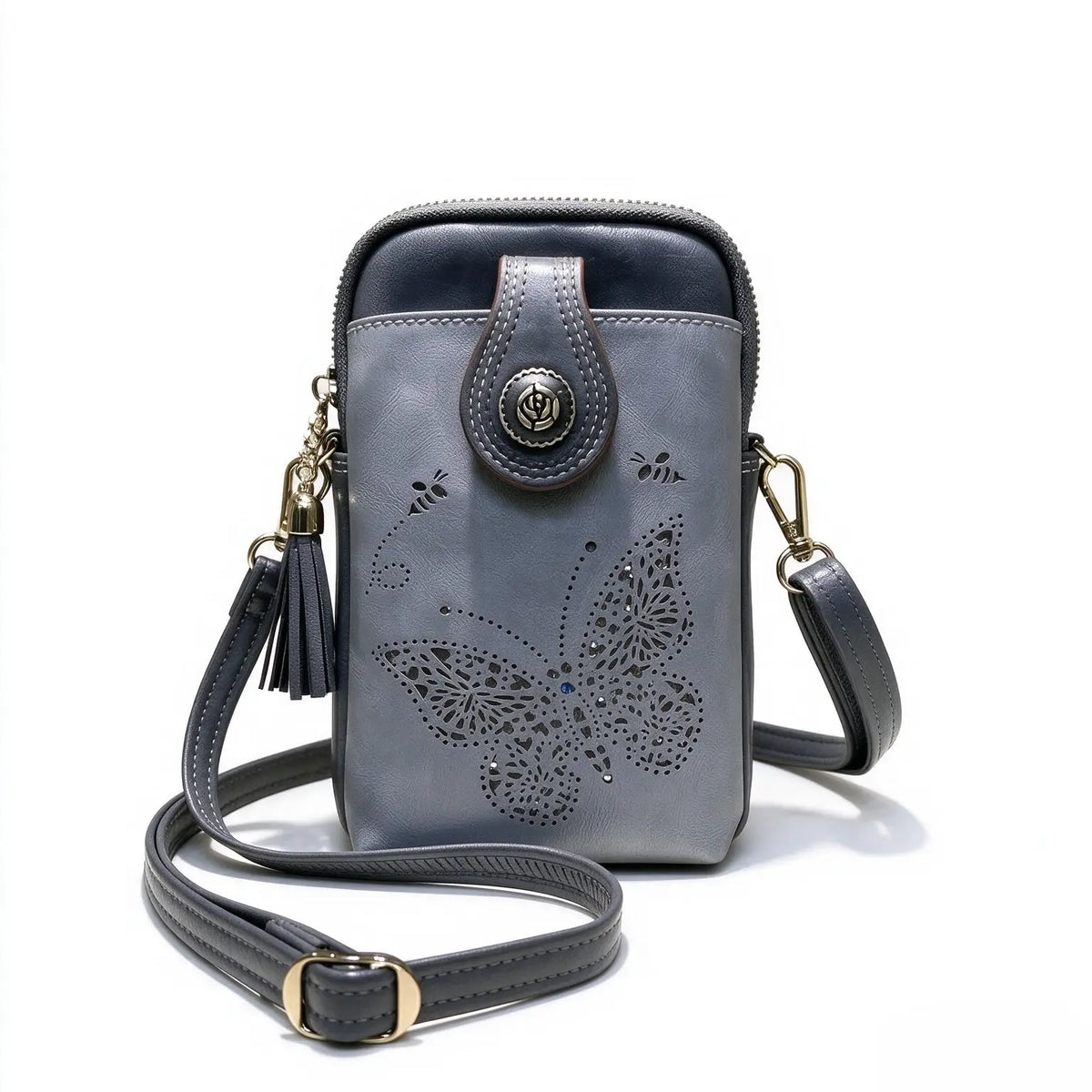PU Small Openwork Carving Lightweight Crossbody Phone Bag