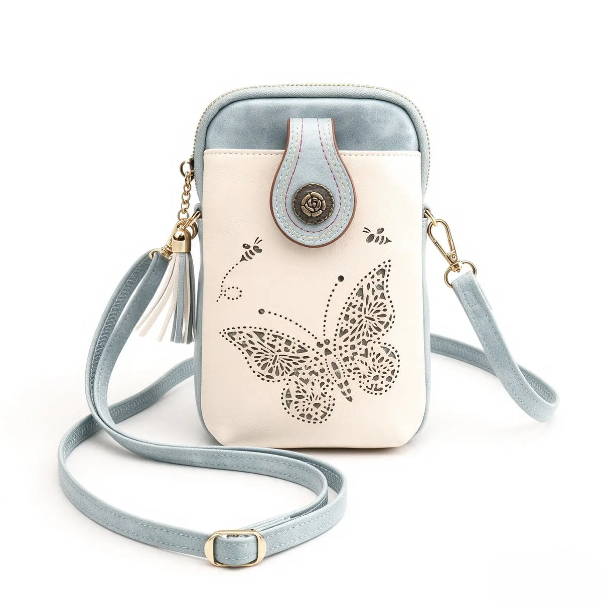 PU Small Openwork Carving Lightweight Crossbody Phone Bag