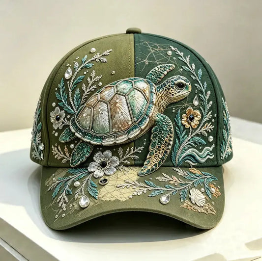 Dark Sea Turtle 3D-printed Creature Pattern Cap