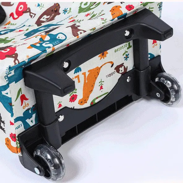 2-in-1 Folding Oxford Shopping Cart with 360° Swivel Wheels