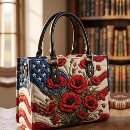 Patriot Petal Quilted Leather Strap Bible Handbag