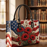 Patriot Petal Quilted Leather Strap Bible Handbag