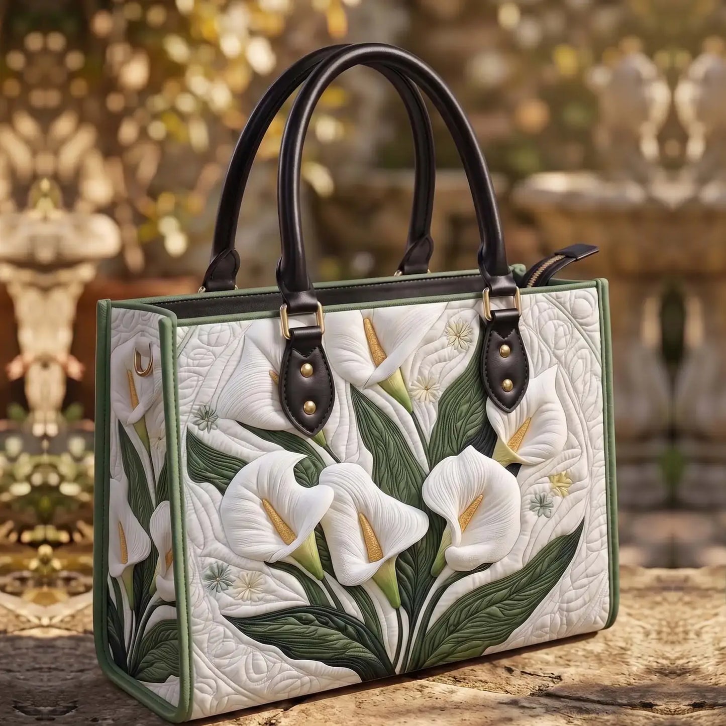 Artisanal Quilted Leather Strap Bible Handbag