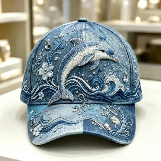 Dark Dolphin 3D-printed Creature Pattern Cap