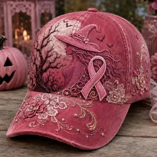 Witch Halloween Breast Cancer 3D-printed Creature Pattern Cap