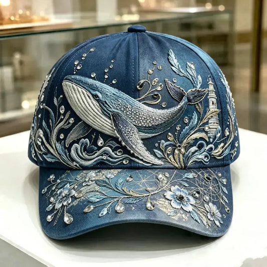 Dark Whale Ocean 3D-printed Creature Pattern Cap