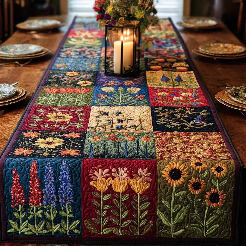 Rustic Bloom Quilted Table Runner