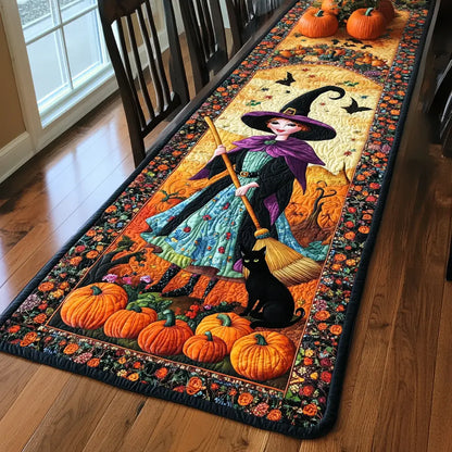 Wicked Witch Halloween Quilted Table Runner