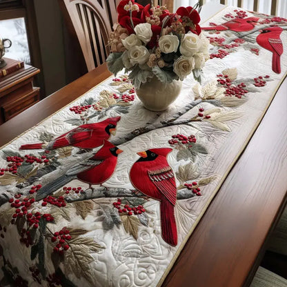 Cardinal Gathering Quilted Table Runner