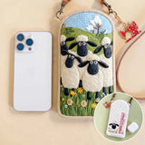 Cute Sheep Quilted Slim Phone Crossbody Bag