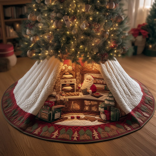 Santa Bakery Quilted Tree Skirt