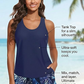 3 Piece Tankini with Shorts - Sporty Swimsuit