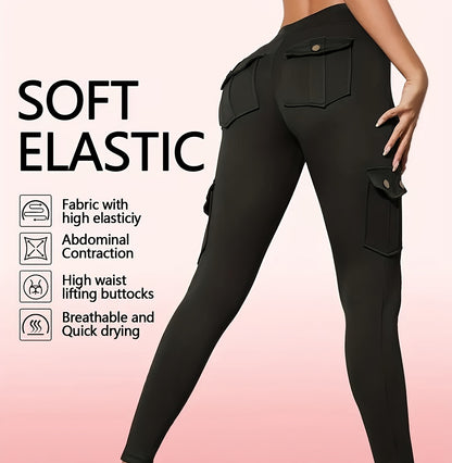 Women'S Slim Work Pants With Multi-functional Pockets