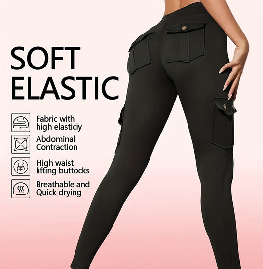 Women'S Slim Work Pants With Multi-functional Pockets
