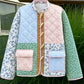 Boho Color Block Floral Quilted Jacket