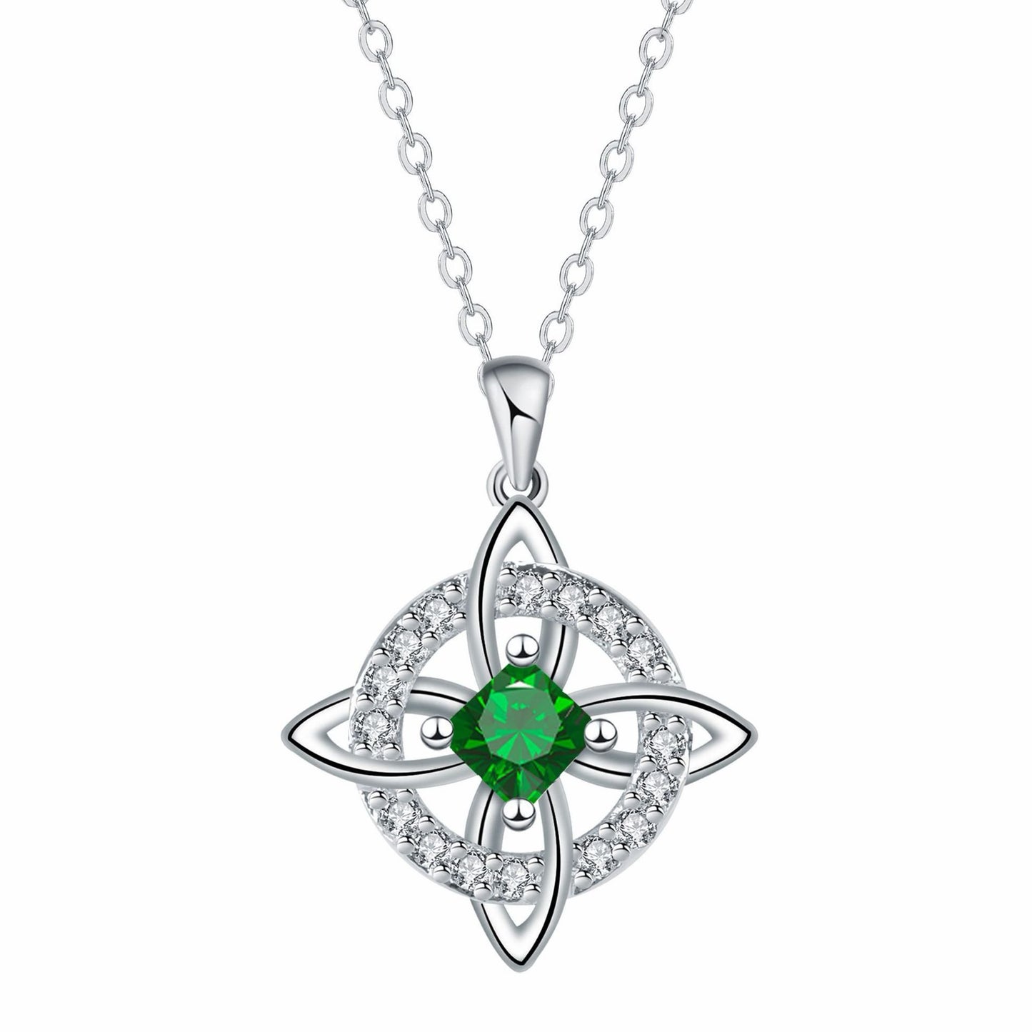 Mystical Birthstone Witches Knot Necklace – Natural Crystal🔮💞