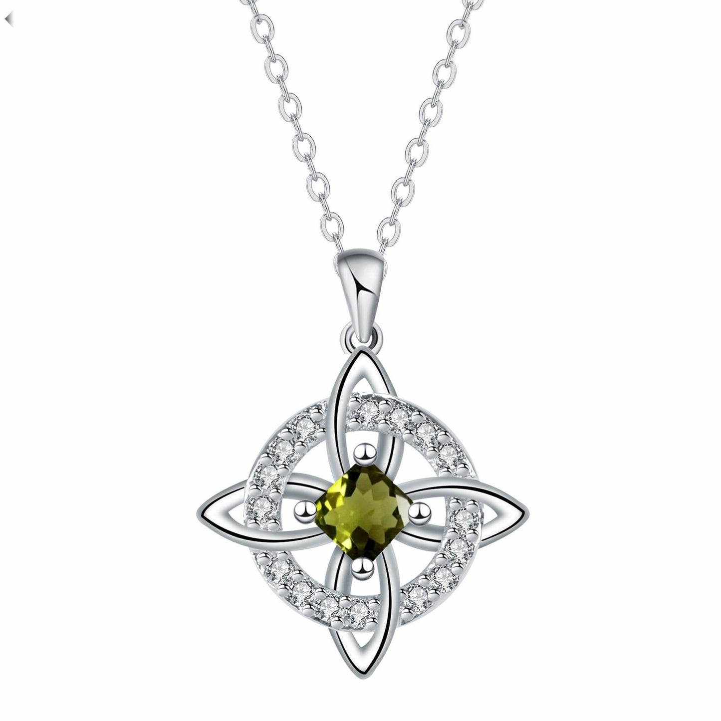 Mystical Birthstone Witches Knot Necklace – Natural Crystal🔮💞