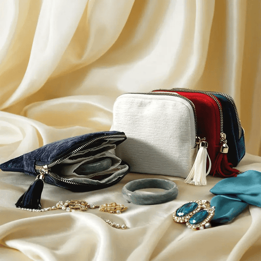 Jewelry zippered pocket case Travel Jewelry Bag Portable Organizer