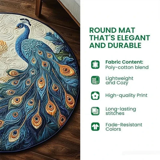 Golden Wood Quilted Round Mat