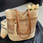 Straw Beach Woven Tote Bag
