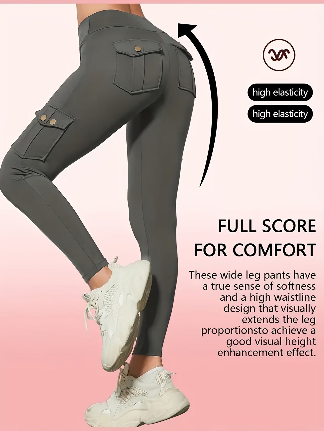 Women'S Slim Work Pants With Multi-functional Pockets