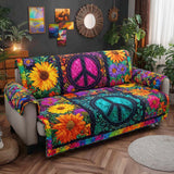 Boho Bloom Vibes Quilted Sofa Cover