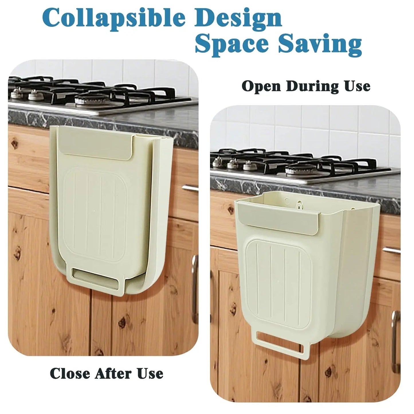Space Saving Collapsible Foldable Kitchen Trash Can
