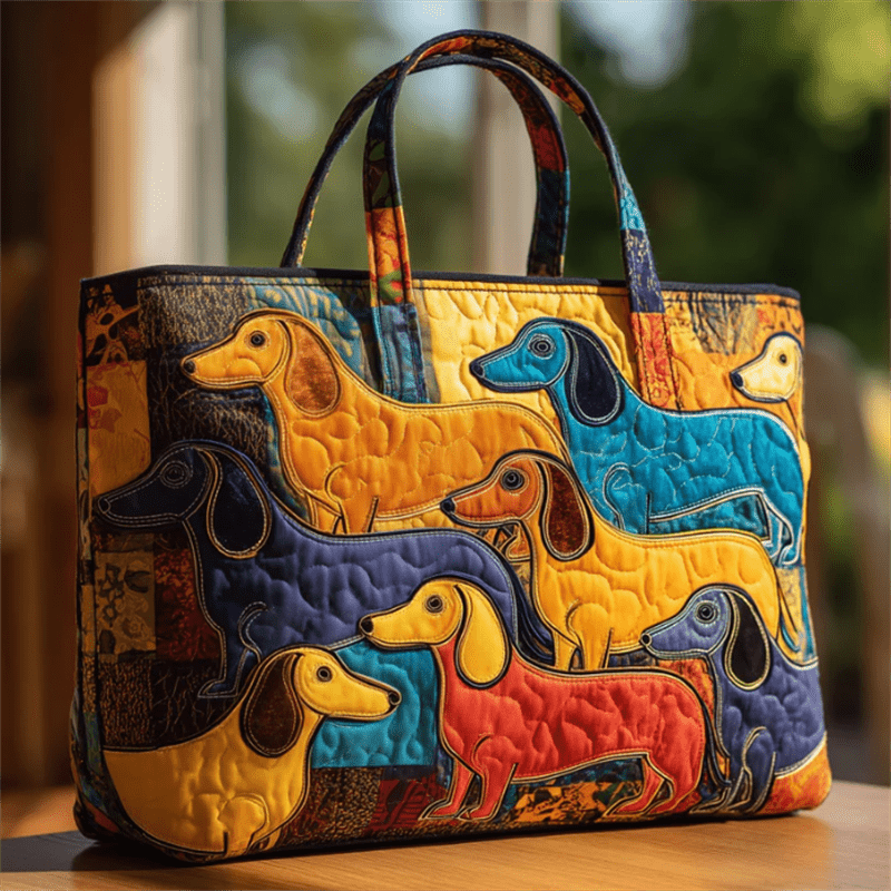 Cute Dachshund Handmade Tote Bag