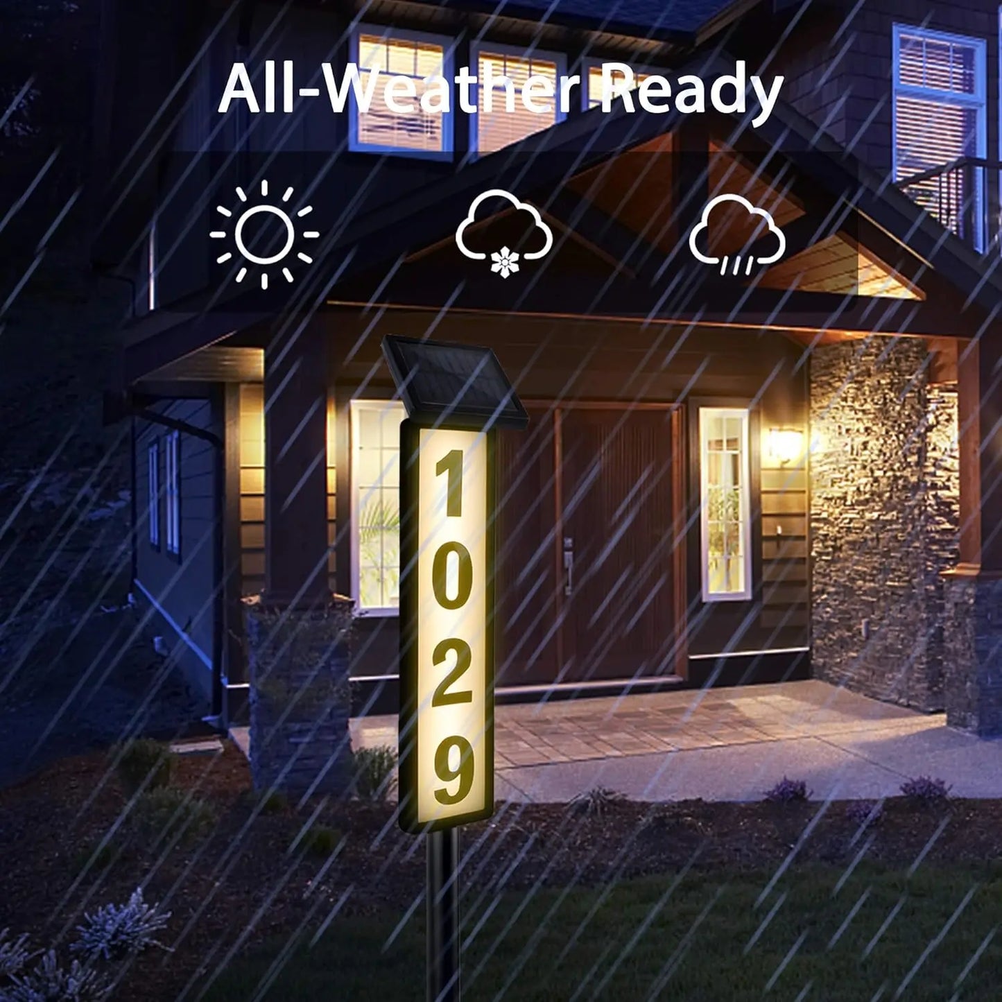 Solar Number for Outside Waterproof Home Address Sign