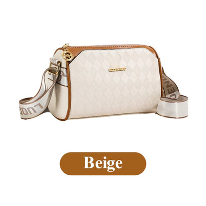 Fashion Diamond Pattern Large Capacity 3-Layer Crossbody Bag💕