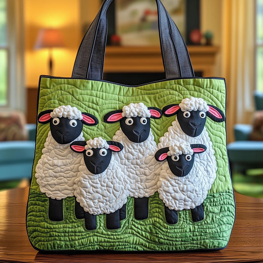 Sheep Serenity Handmade Tote Bag