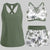 3 Piece Tankini with Shorts - Sporty Swimsuit