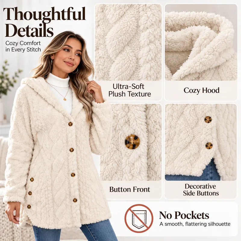 Women’s Plush Cardigan | Oversized Fit, Button Front