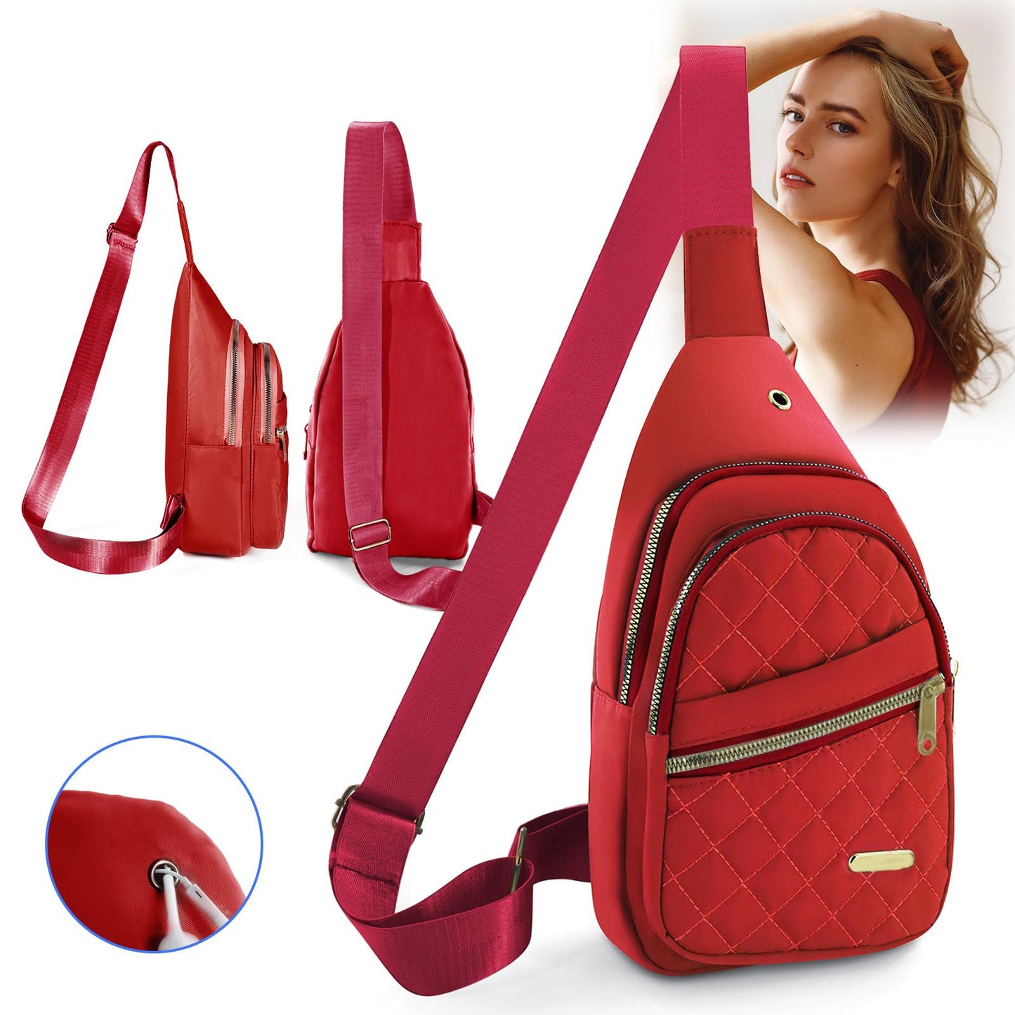 🔥BUY 1 FREE 1-Quilted Crossbody Chest Bag