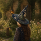 Enchanted Moon Garden Handcrafted Quilted Witch Hat
