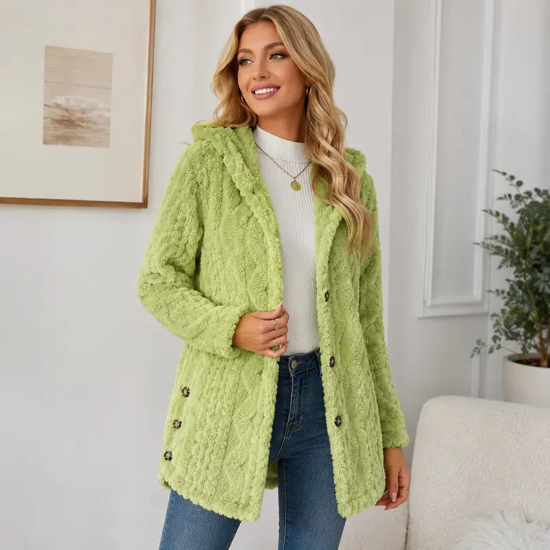 Women’s Plush Cardigan | Oversized Fit, Button Front
