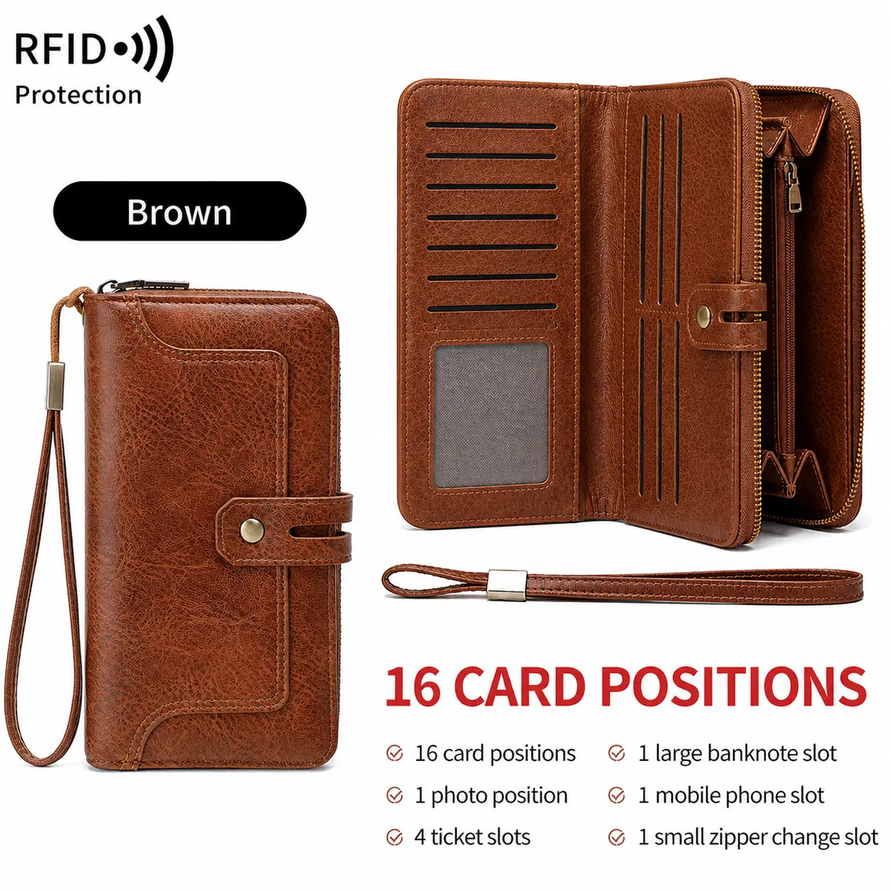 RFID Blocking Leather Wallet