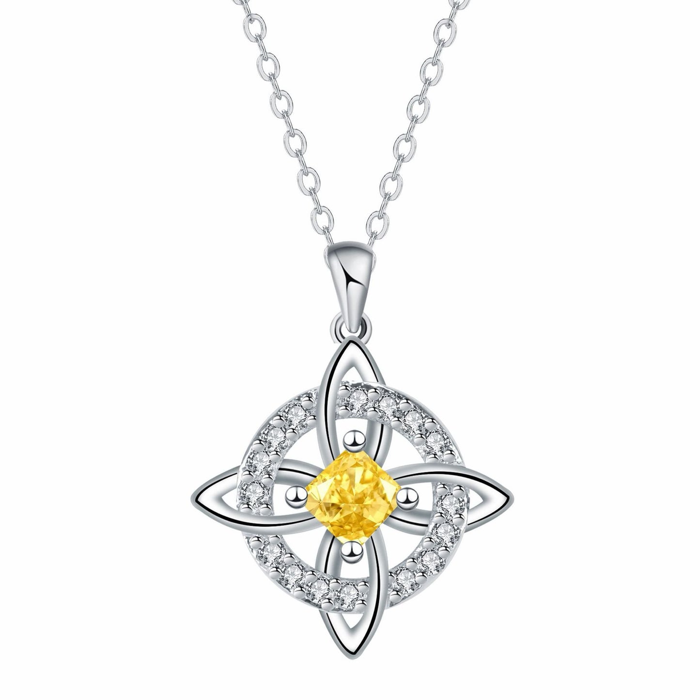 Mystical Birthstone Witches Knot Necklace – Natural Crystal🔮💞