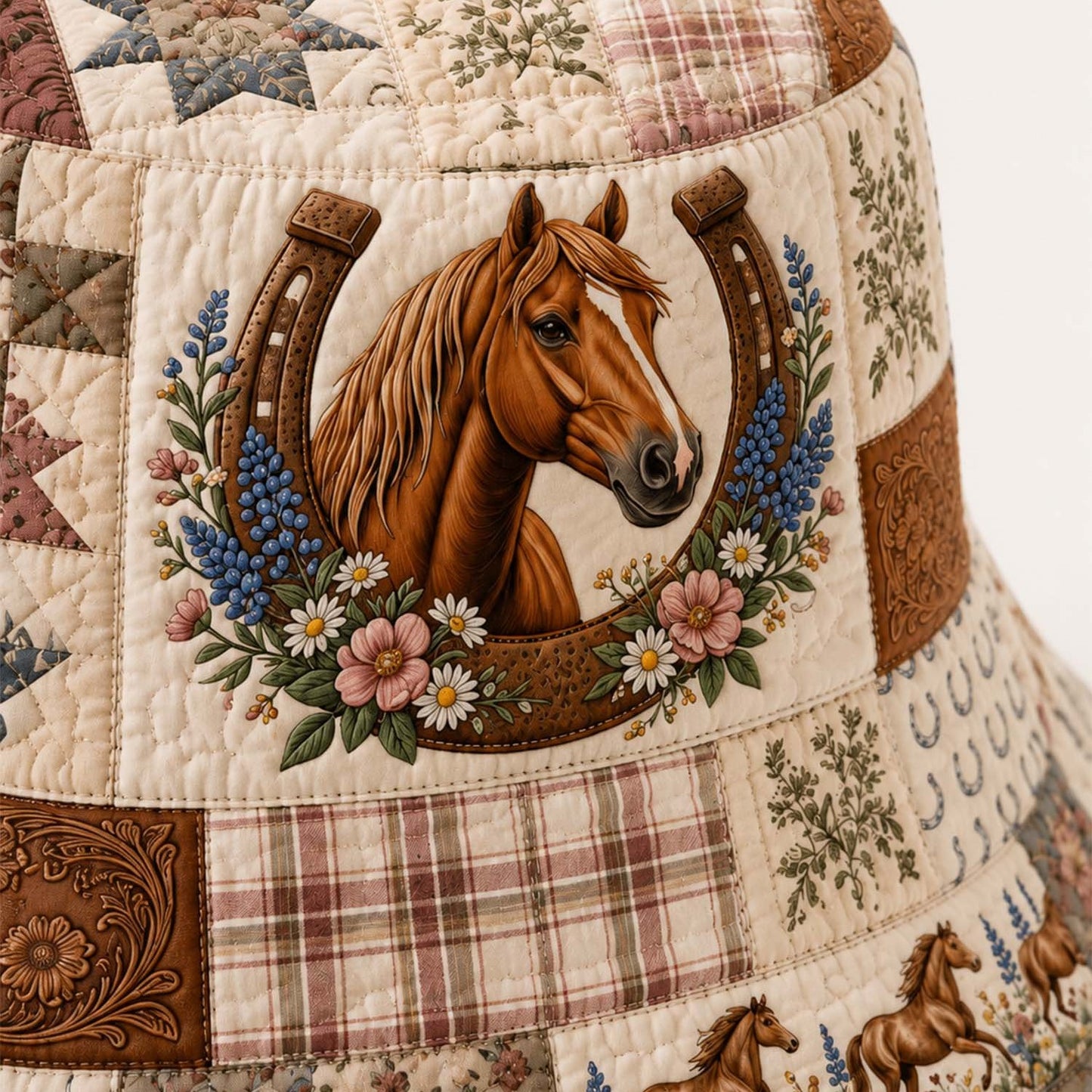 Western Horse Quilted Bucket Hat
