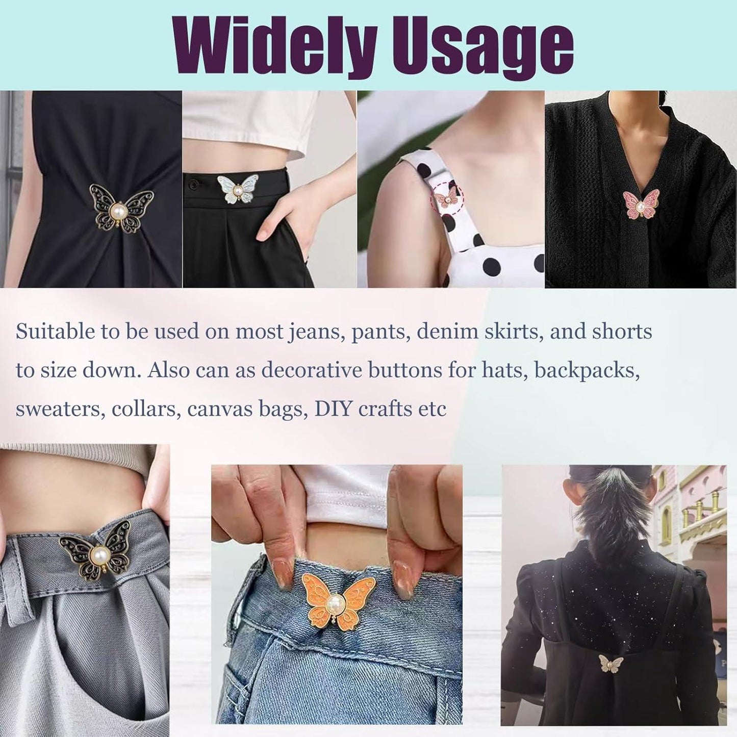 8pcs Butterfly Pants Waist Tightener